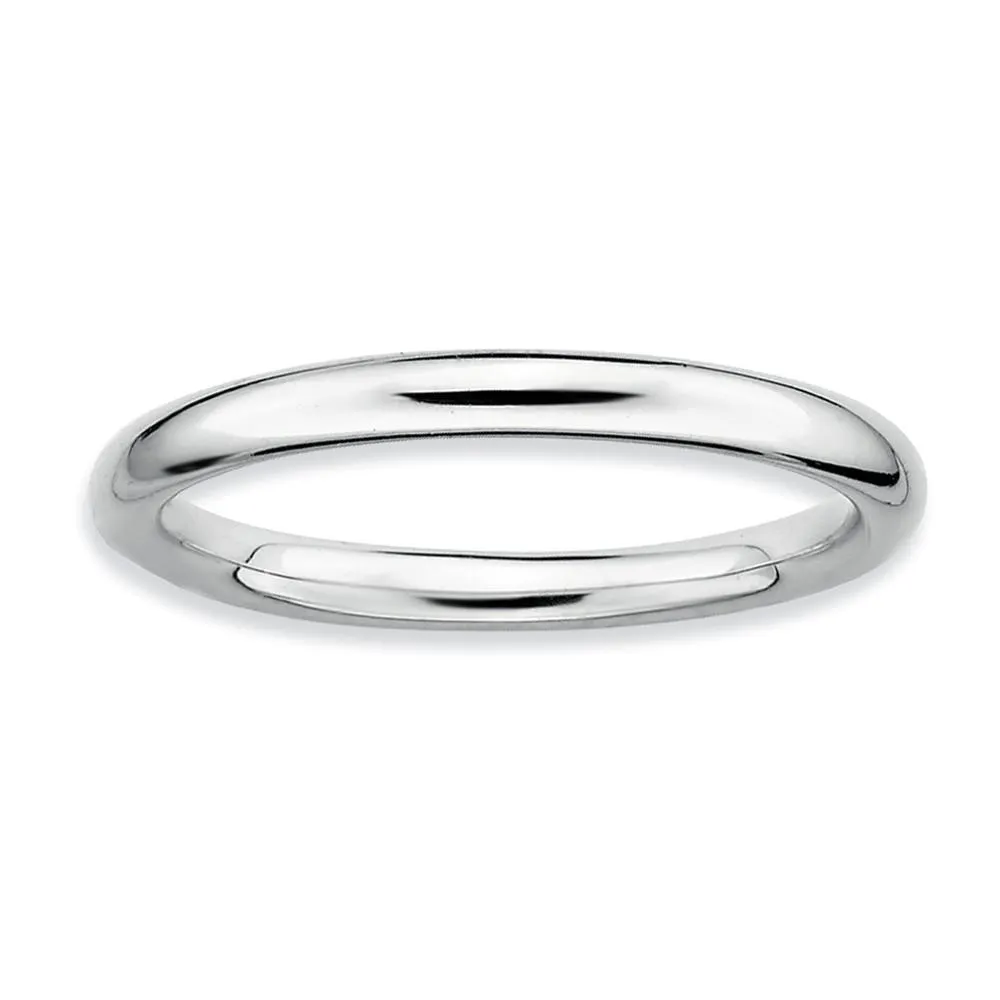 Sterling Silver Rhodium Polished Ring