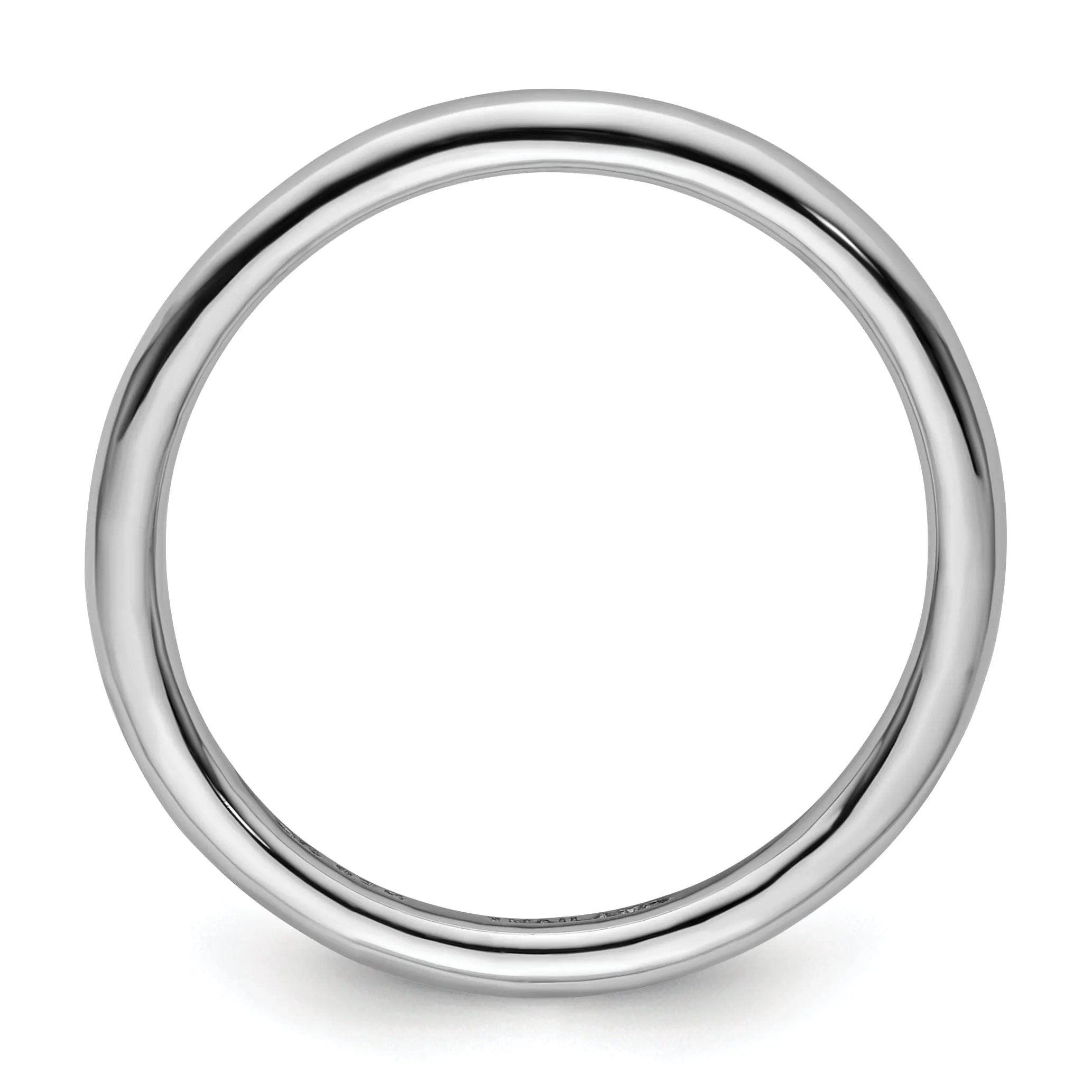 Sterling Silver Rhodium Polished Ring