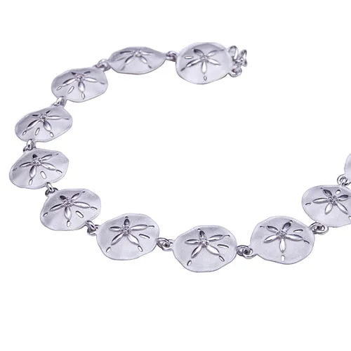 Sterling Silver Sand Dollar Bracelet Sandblast Finished