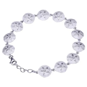 Sterling Silver Sand Dollar Bracelet Sandblast Finished