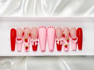 Strawberry French - Ready to Ship - M (15468) - XL Coffin