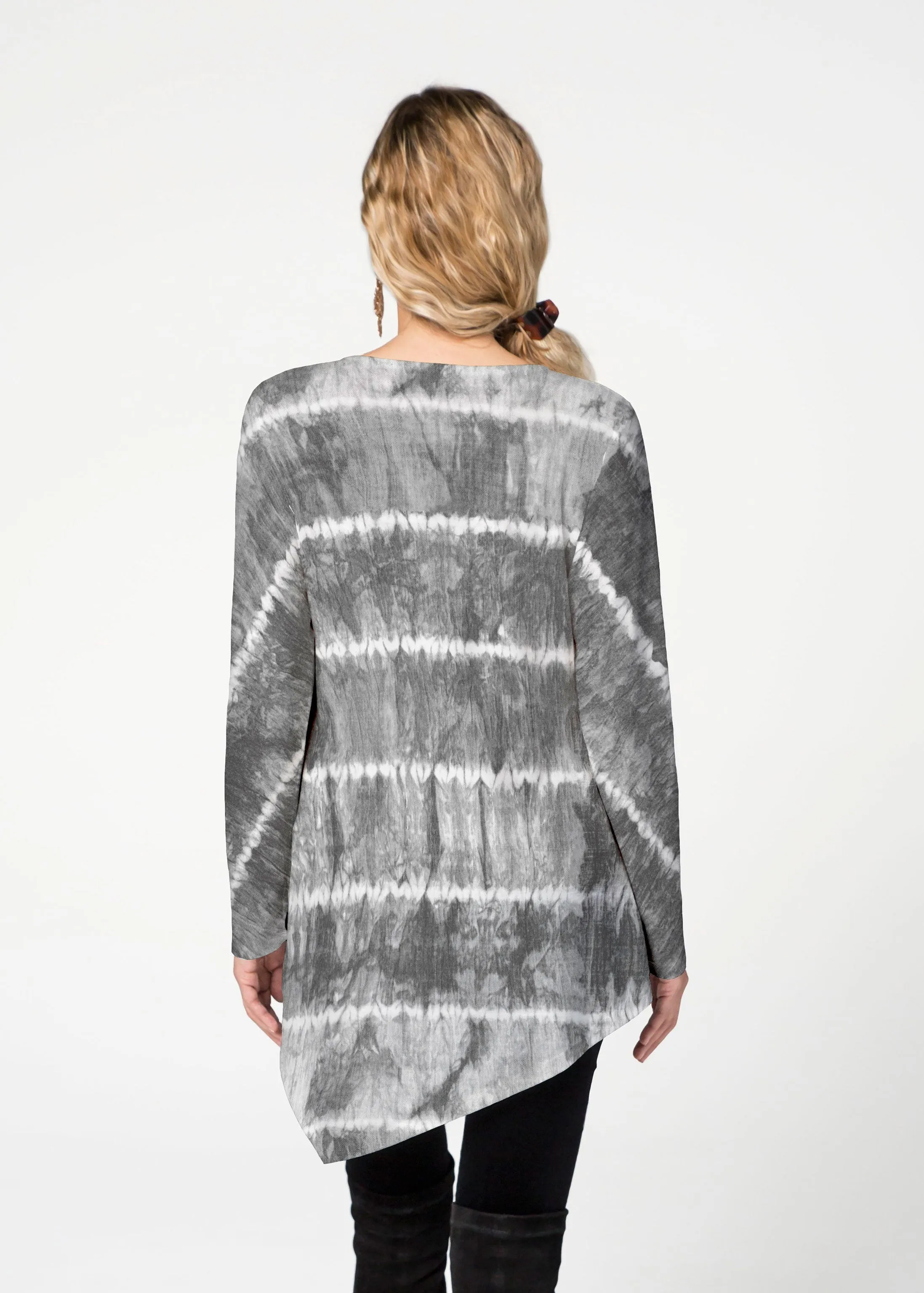 Striation Grey (14251) ~ Asymmetrical French Terry Tunic