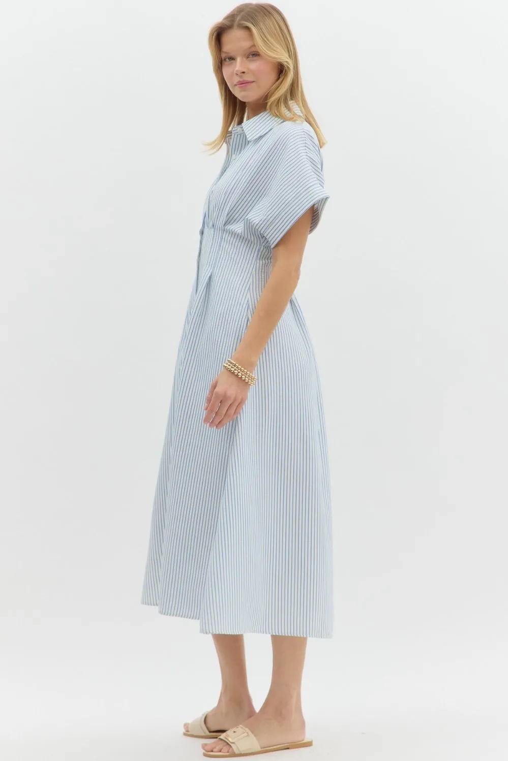 Stripe Print Midi Dress