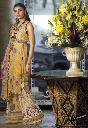 Stylish Lawn Dress in Yellow Color #M0091