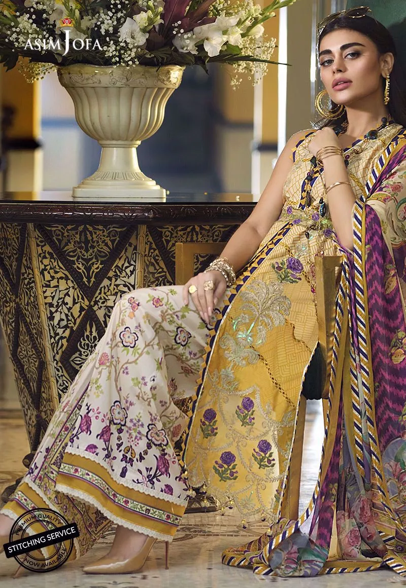 Stylish Lawn Dress in Yellow Color #M0091