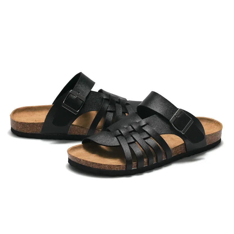 Stylish Men’s Cork Sandals for Summer Beach and Casual Wear