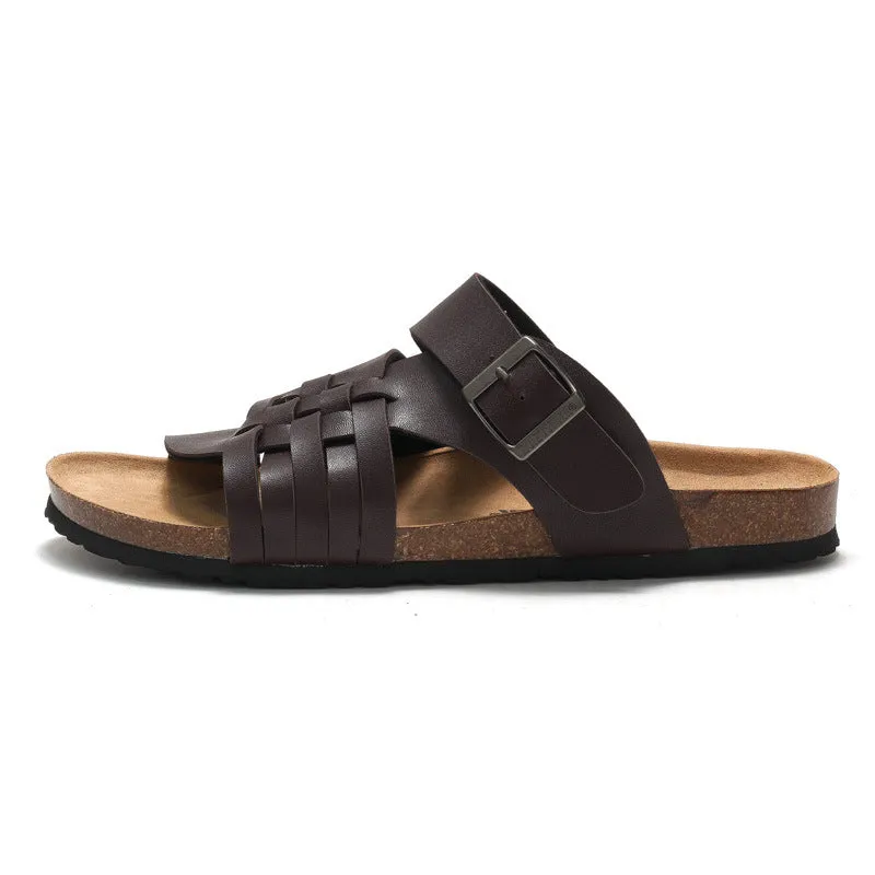 Stylish Men’s Cork Sandals for Summer Beach and Casual Wear