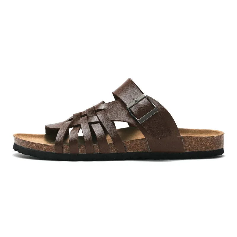 Stylish Men’s Cork Sandals for Summer Beach and Casual Wear