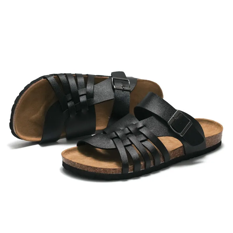 Stylish Men’s Cork Sandals for Summer Beach and Casual Wear
