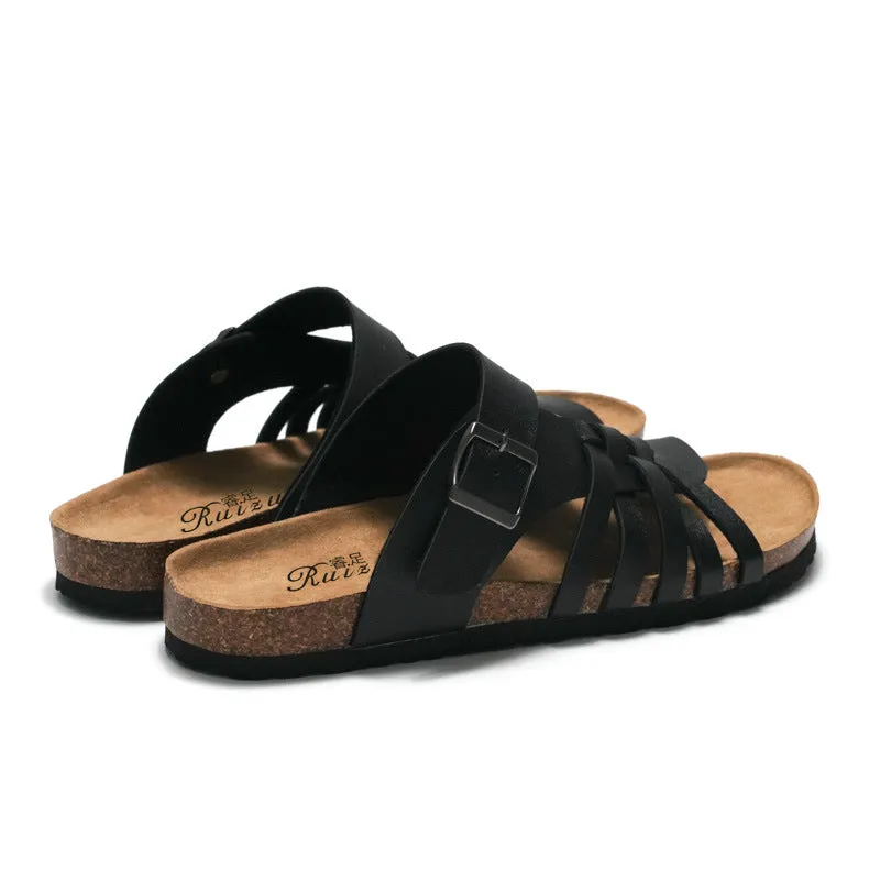 Stylish Men’s Cork Sandals for Summer Beach and Casual Wear