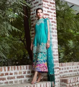 Stylish Wedding Dress In Turquoise Color Model# W1808