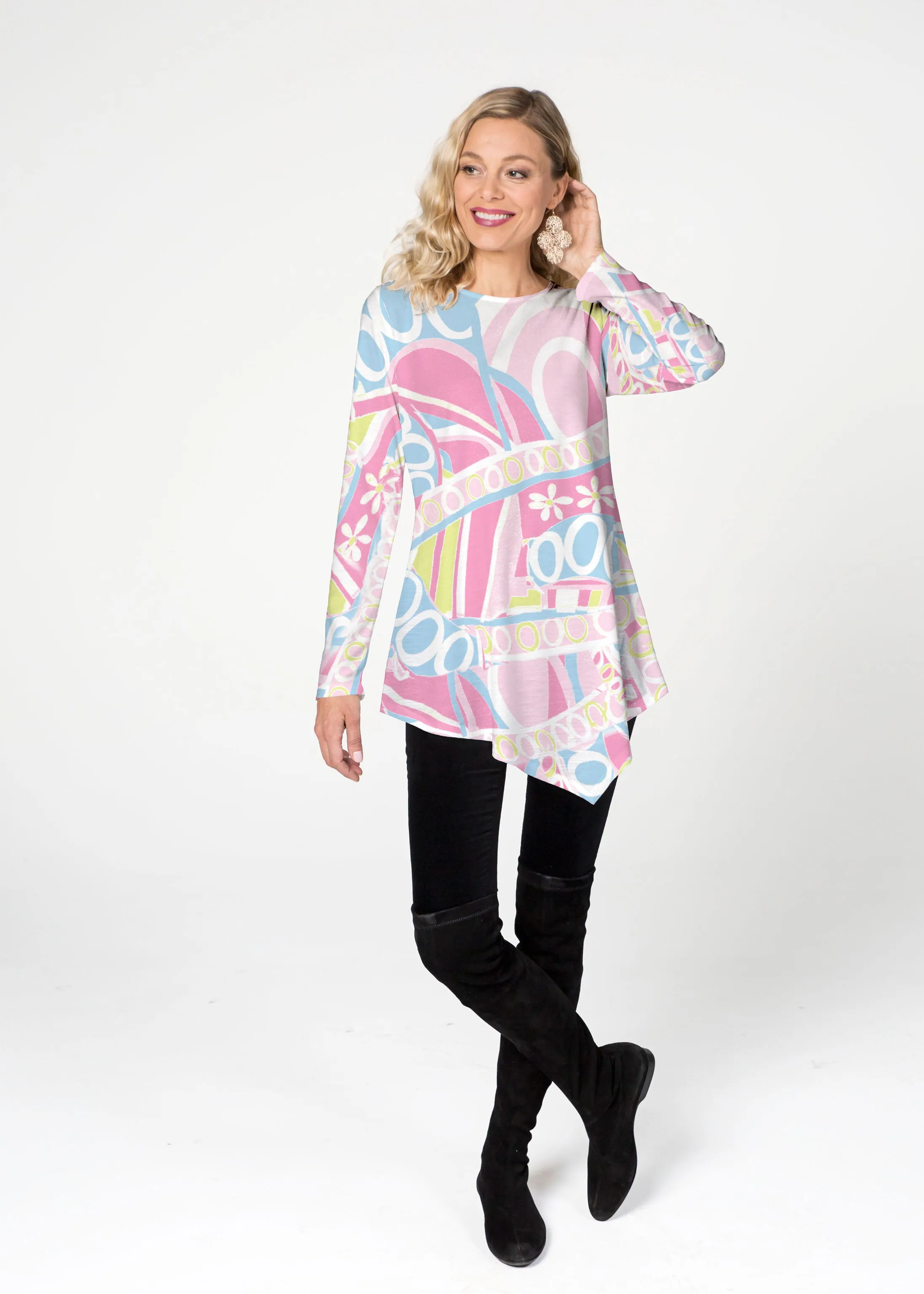Summer O"S (8140) ~ Asymmetrical French Terry Tunic