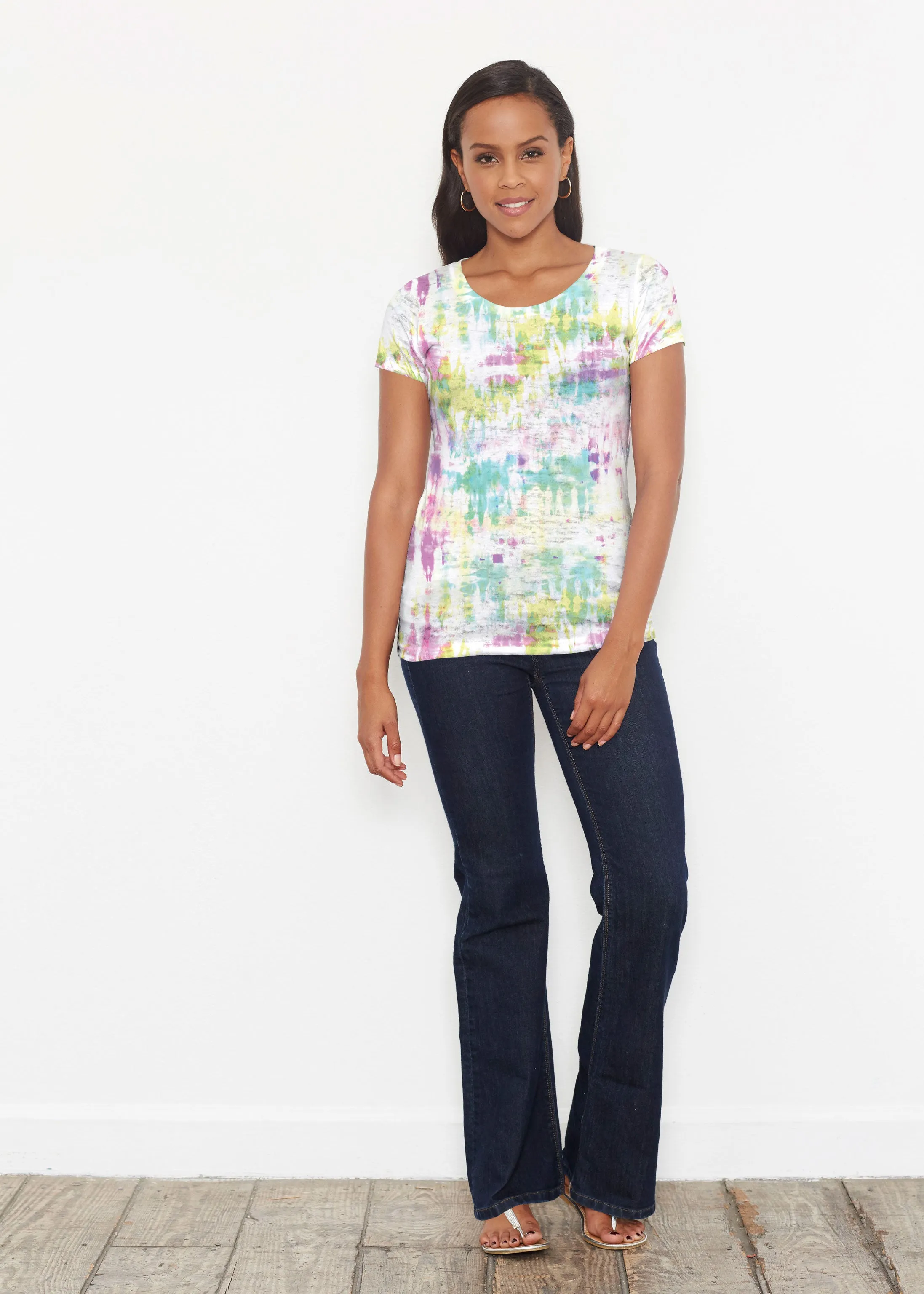 Summer Tie Dye (7878) ~ Short Sleeve Scoop Shirt