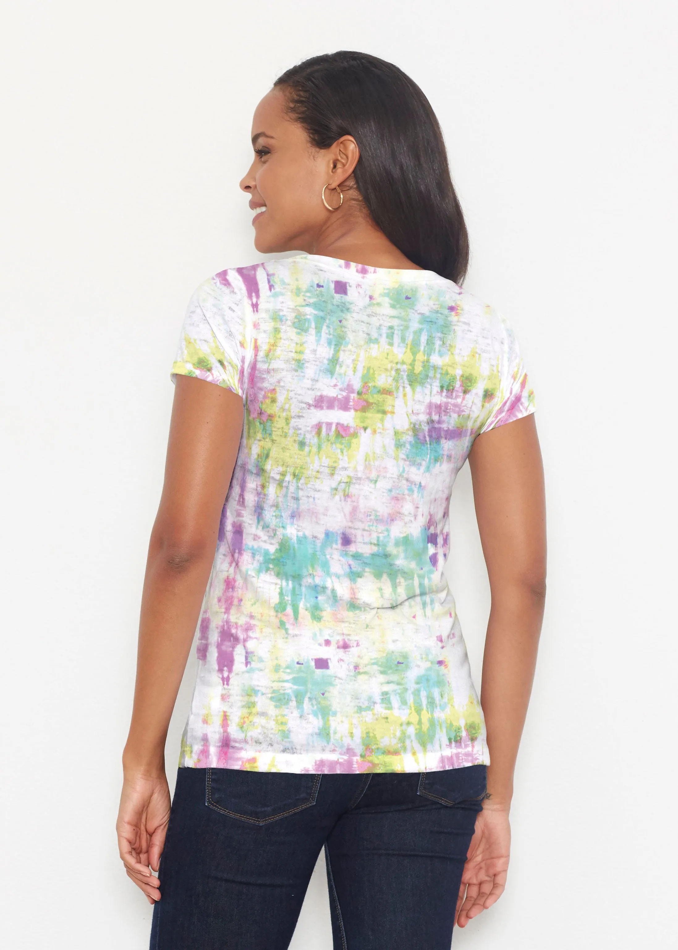 Summer Tie Dye (7878) ~ Short Sleeve Scoop Shirt