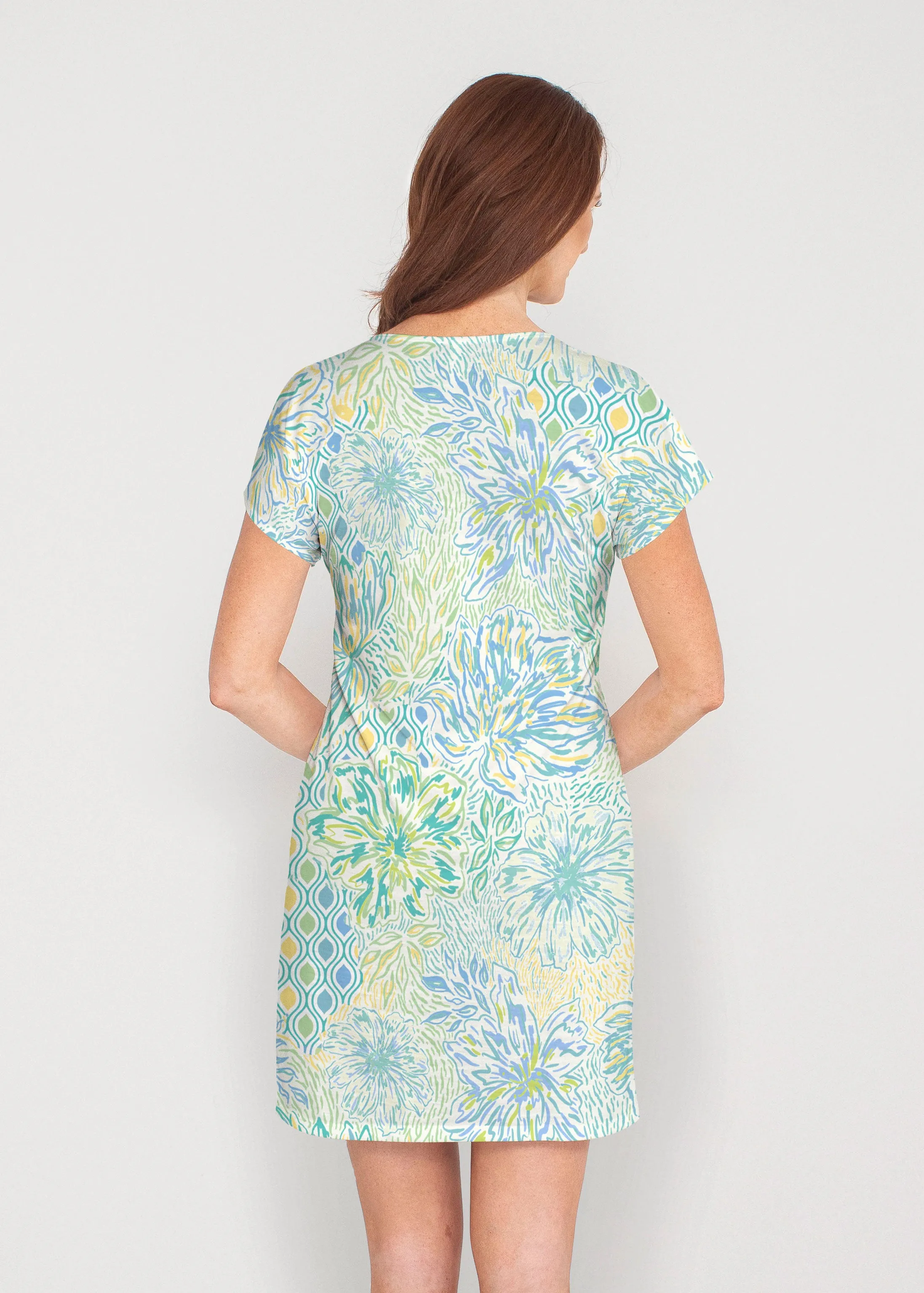 Summer Vibes (8069) ~ French Terry Short Sleeve Crew Dress