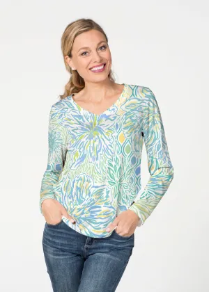 Summer Vibes (8069) ~ French Terry V-neck Top