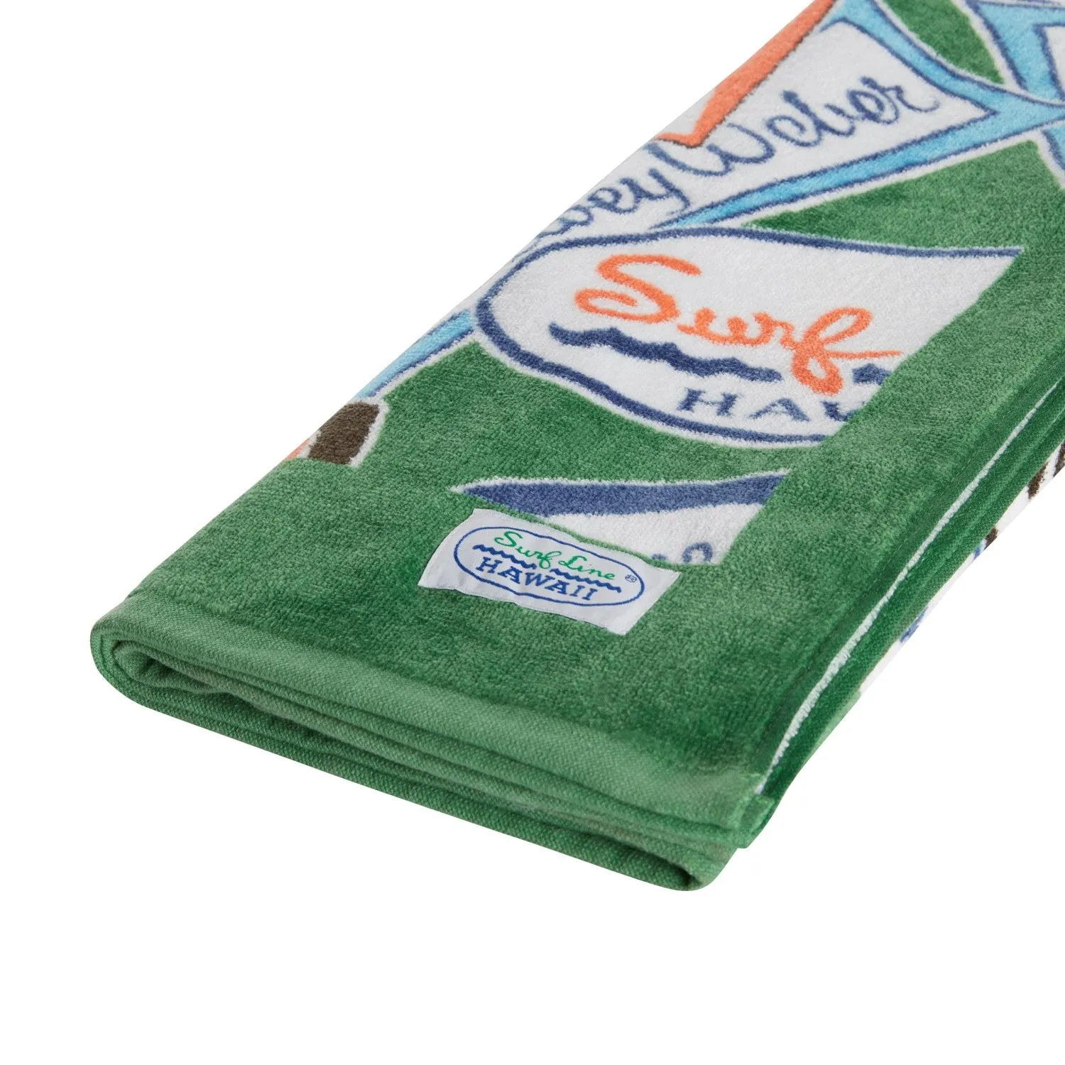 Surf Line Hawaii Terry Towel - Decals Green