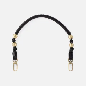 Tamborine Strap in Polished Leather - Black