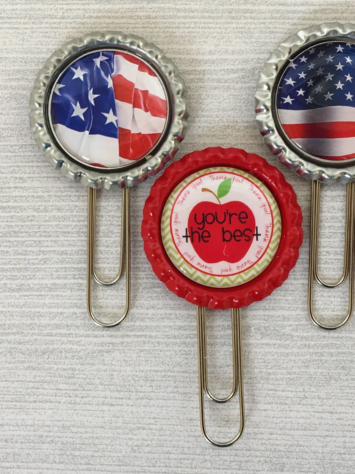 Teacher and American Flag Planner Clips