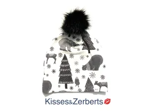 Teen/Adult Small White Winter Pom Pom Beanie