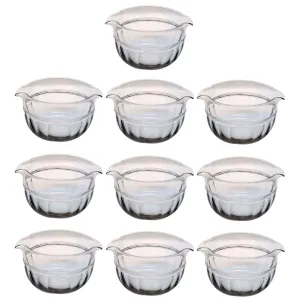 Ten English Georgian Glass Ring Banded Double-Lip Wine Rinsers