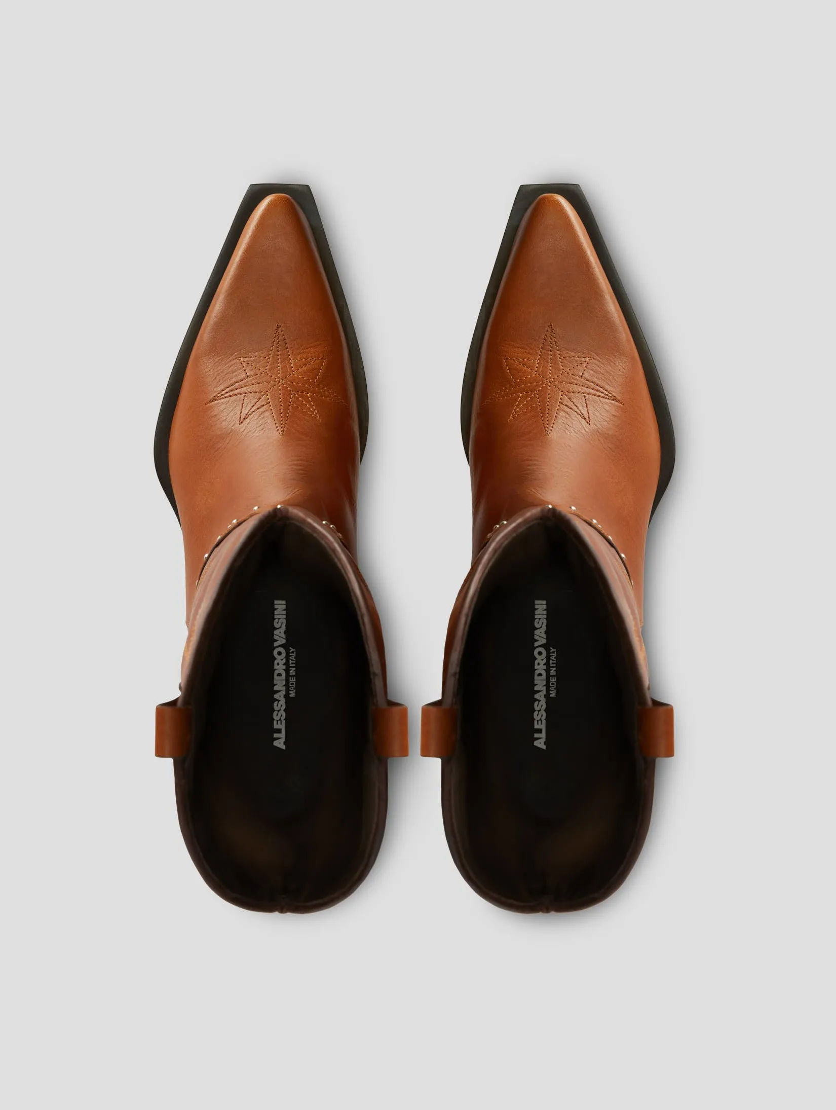 TERENCE WESTERN BOOT IN TOBACCO VACCHETTA