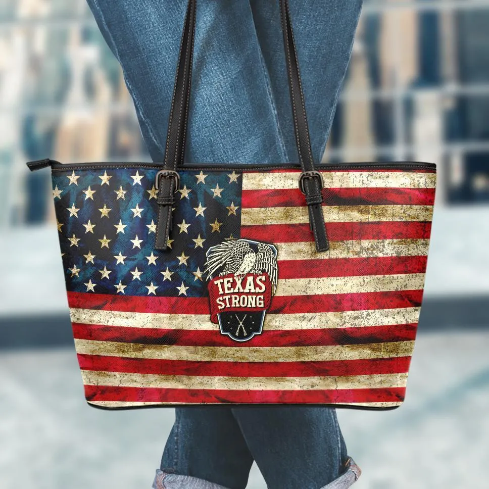 Texas Strong Small Leather Tote Bag