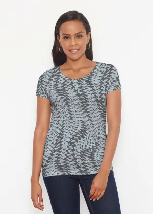 Textured Tracks Black (7720) ~ Signature Short Sleeve Scoop Shirt