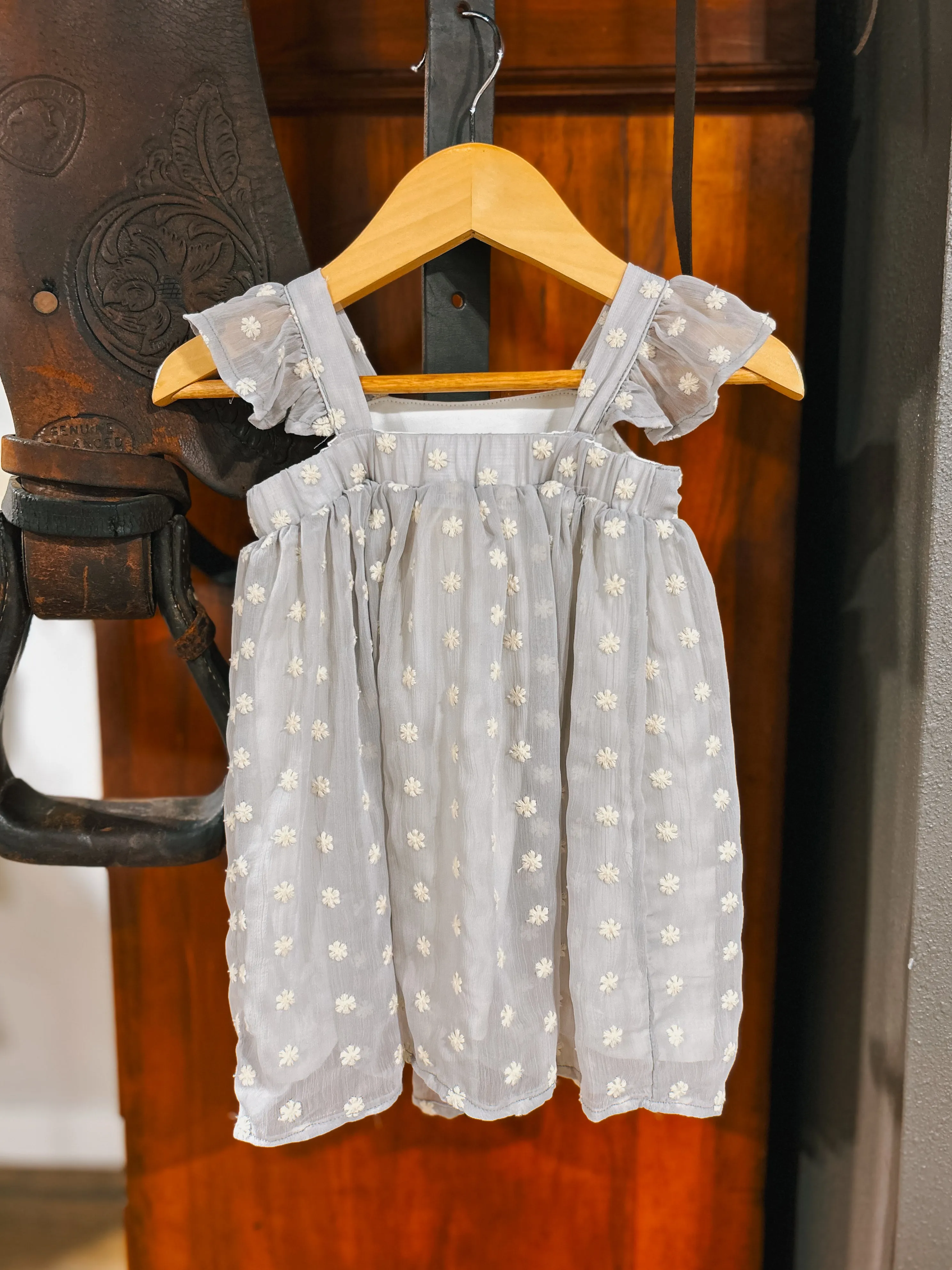The Georgie Dress & Bloomer Set (9-12Mo) Dove Grey