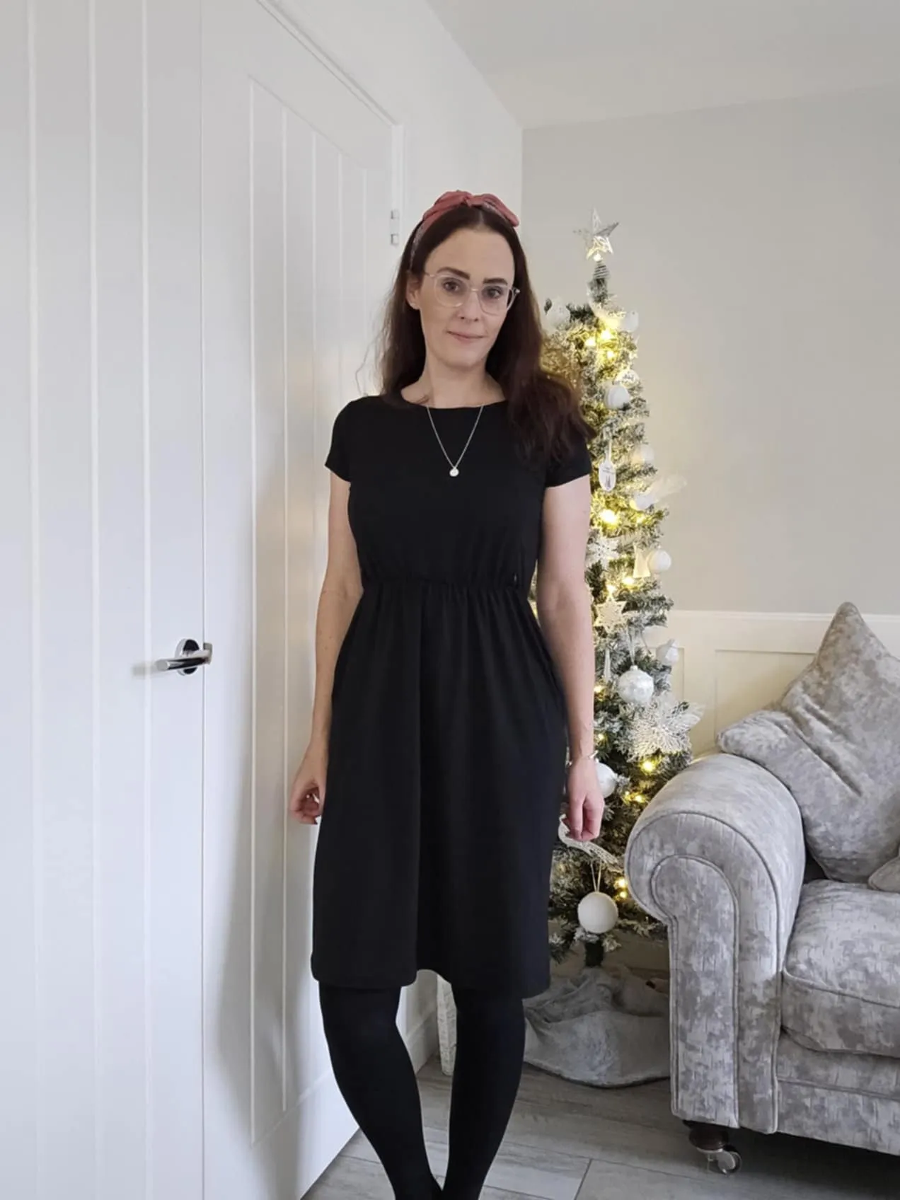 The Knee Length Breastfeeding Dress - Classic Black