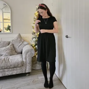 The Knee Length Breastfeeding Dress - Classic Black