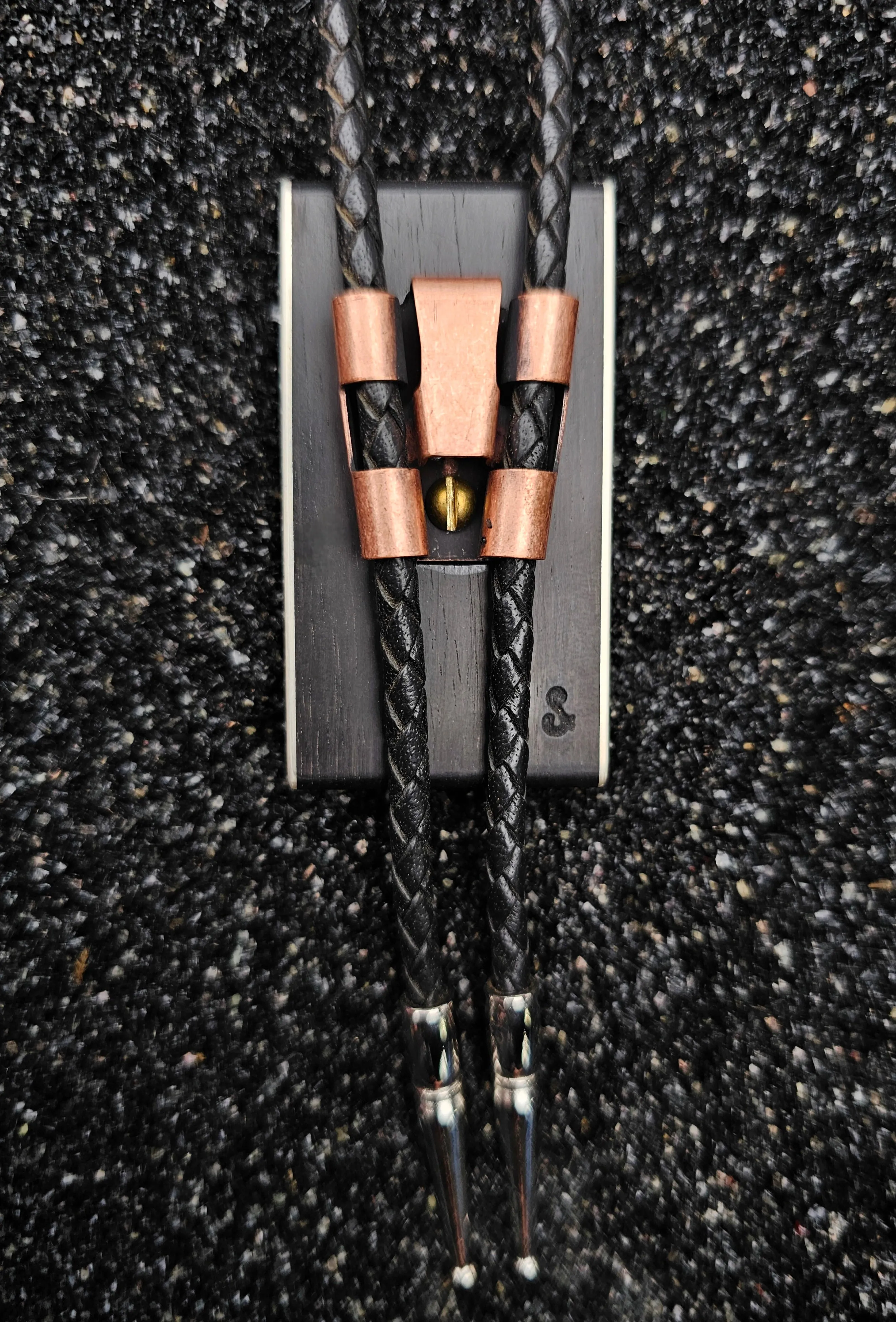 The Lasso (Crushed Mother of Pearl, Ebony Wood & Sterlium Silver Bolo Tie)