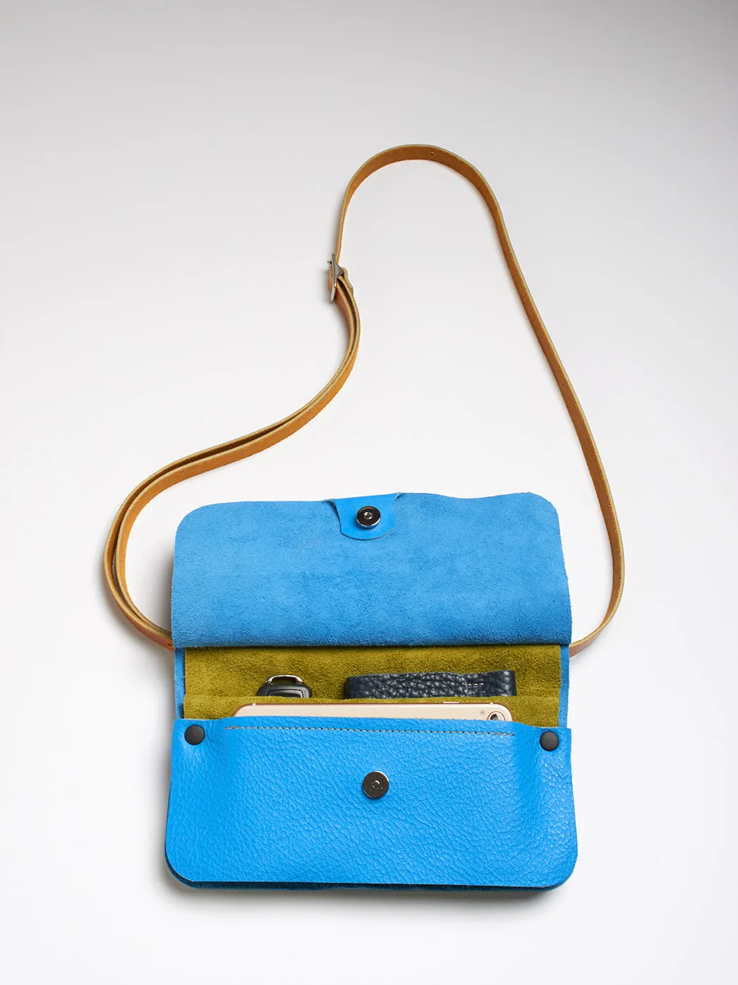 The Novella bag - Moss green suede leather