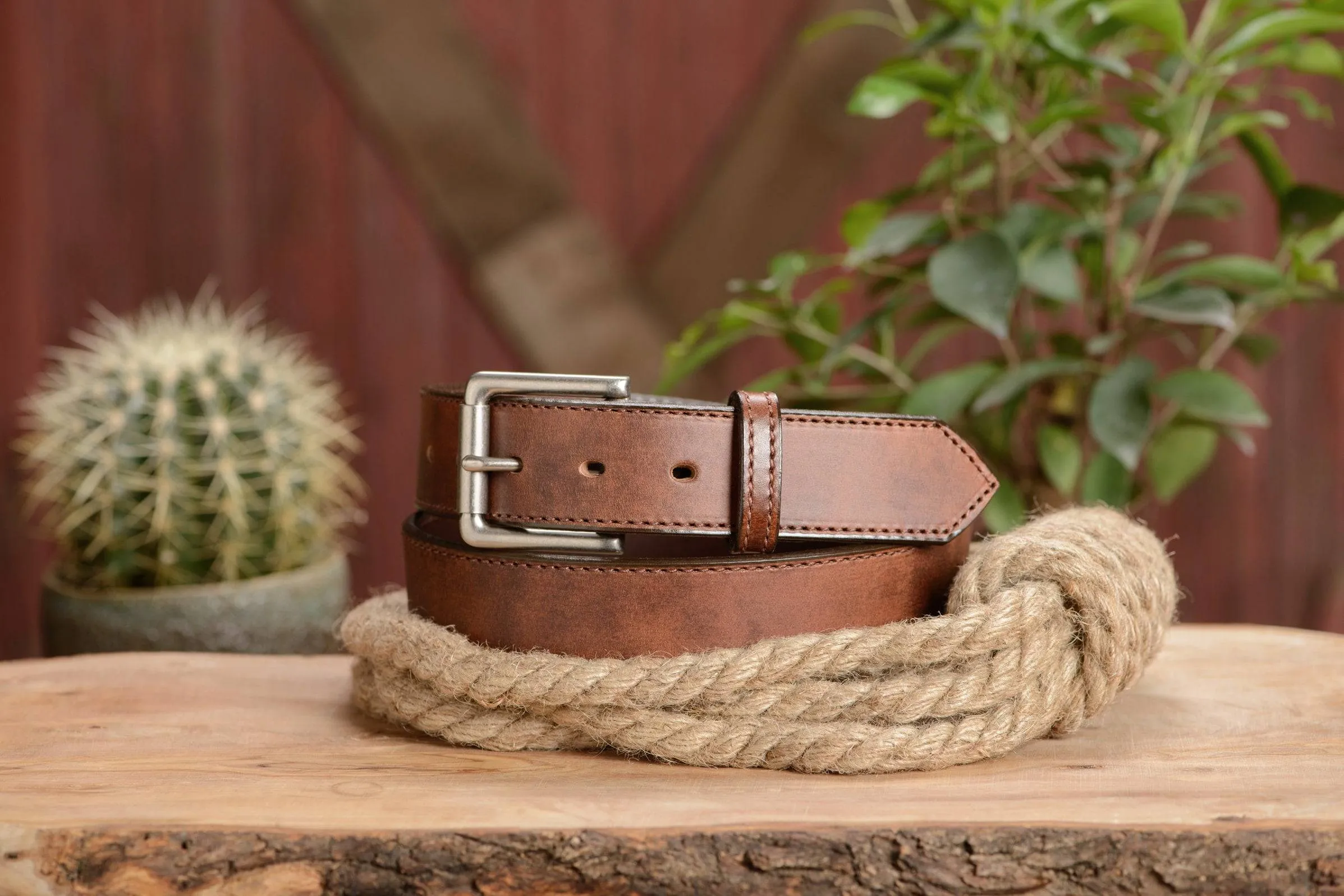 The Rockefeller: Brown Stitched Oil Tanned 1.50"