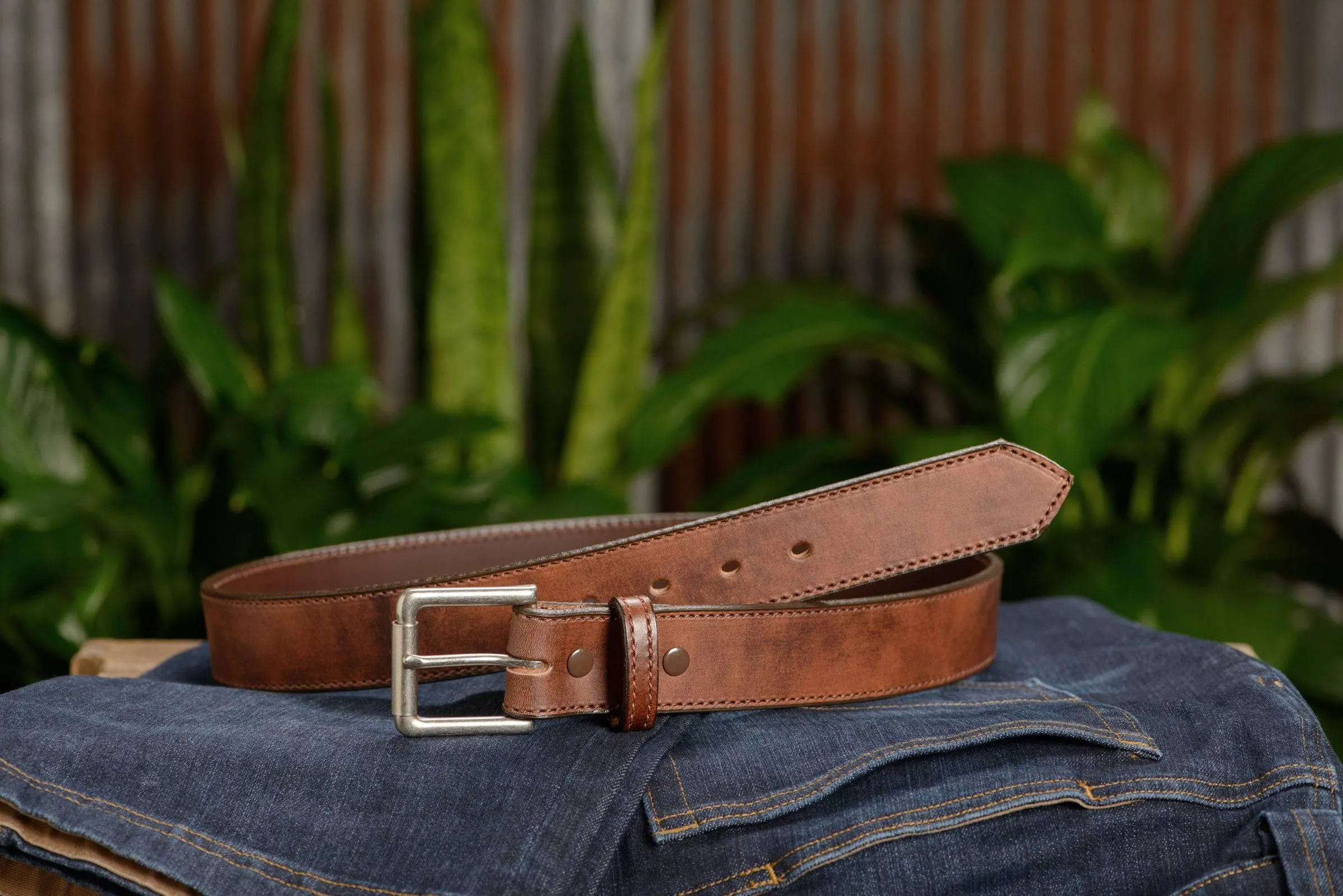 The Rockefeller: Brown Stitched Oil Tanned 1.50"