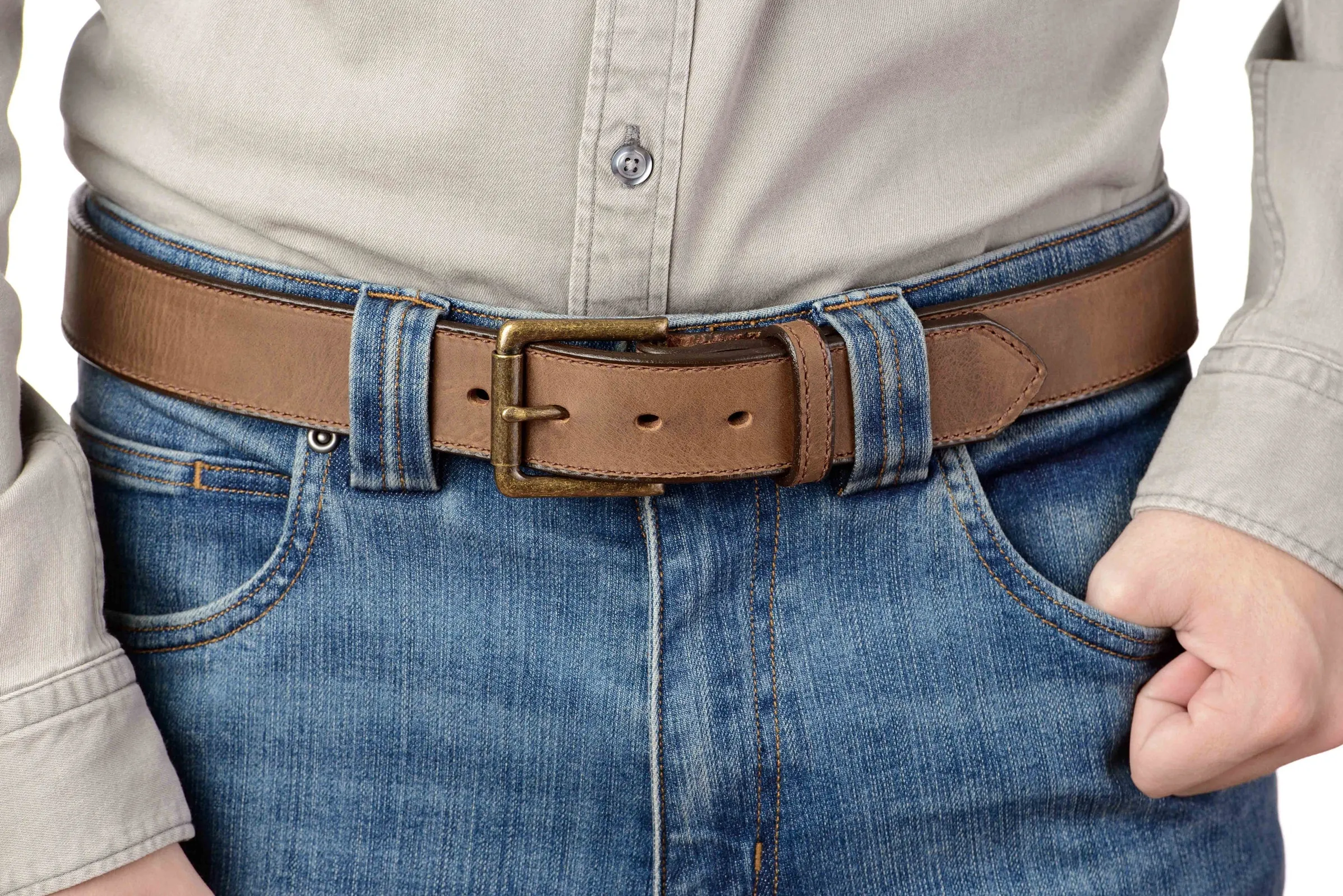 The Rockefeller: Rustic Tan Stitched Oil Tanned 1.50"