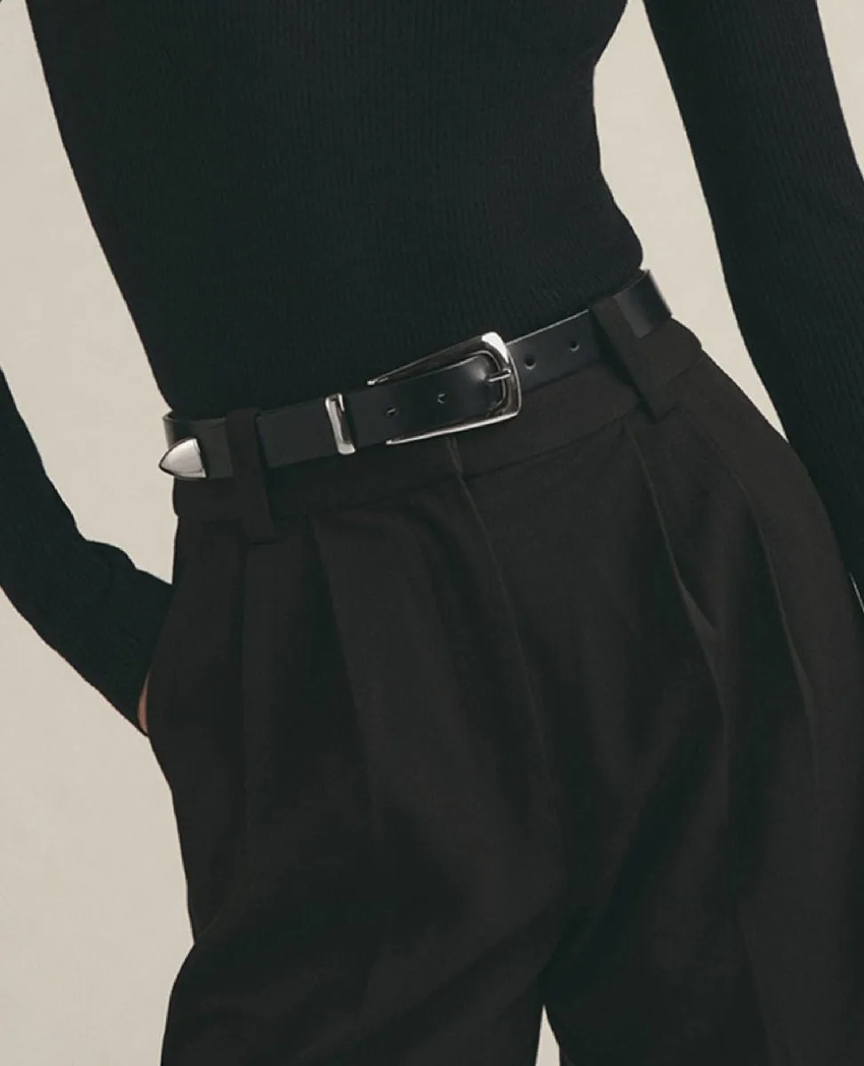 The Statement Belt Black Nickel