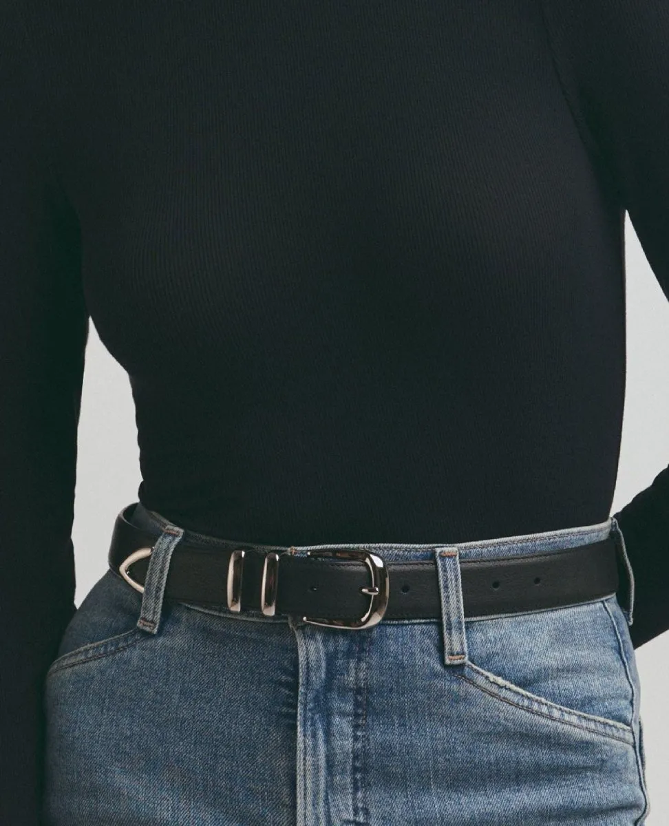 The Statement Belt Black Nickel