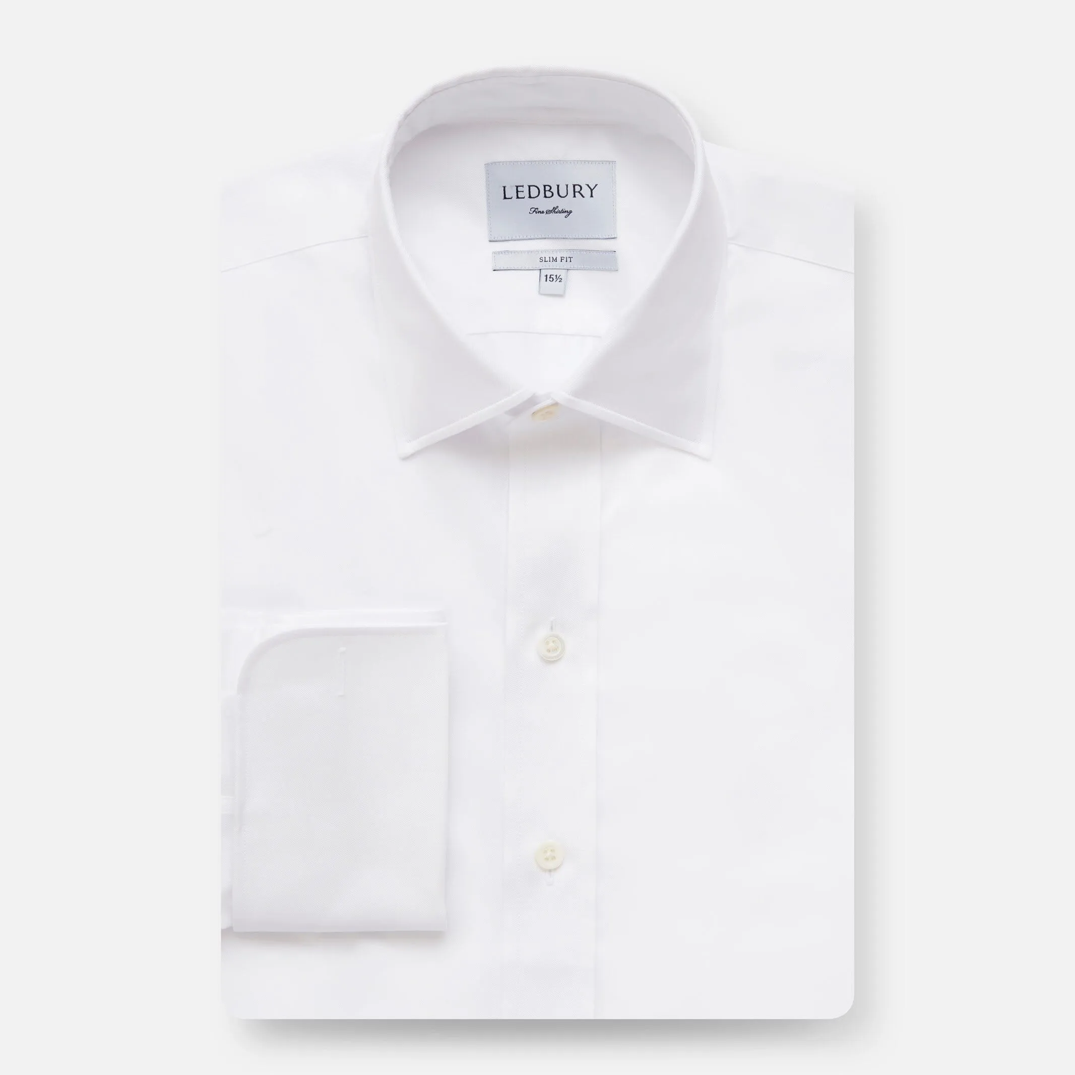 The White Fine Twill French Cuff Dress Shirt