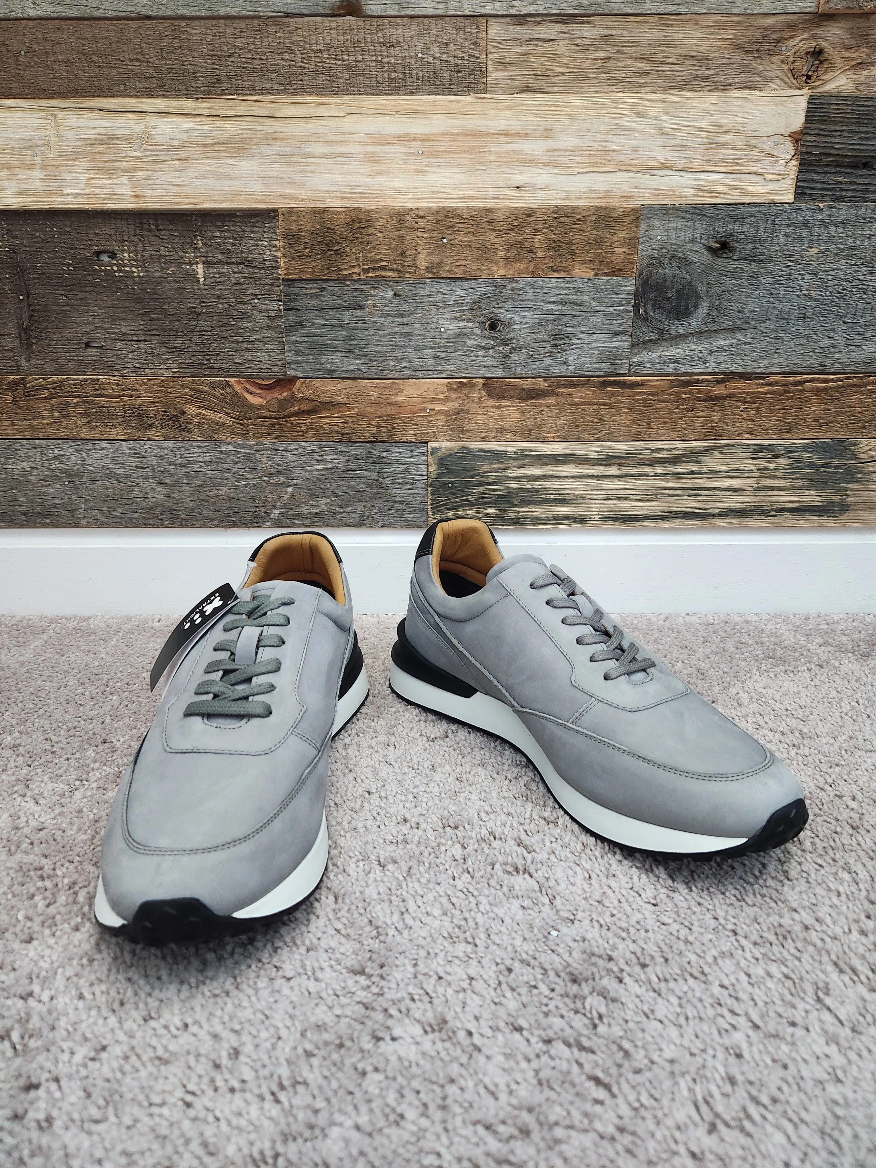 THOMAS & VINE Men's Grey Lowe Casual Leather Sneakers | US Size 10