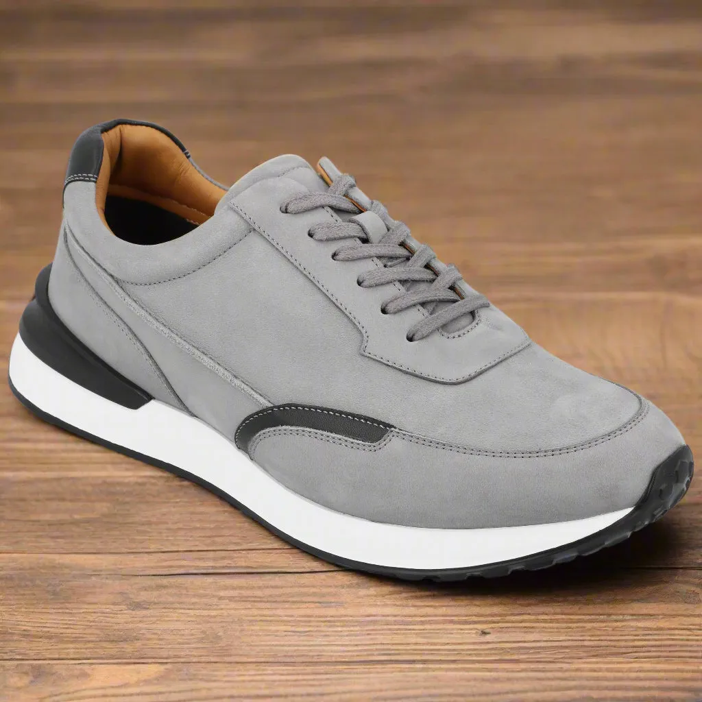 THOMAS & VINE Men's Grey Lowe Casual Leather Sneakers | US Size 10