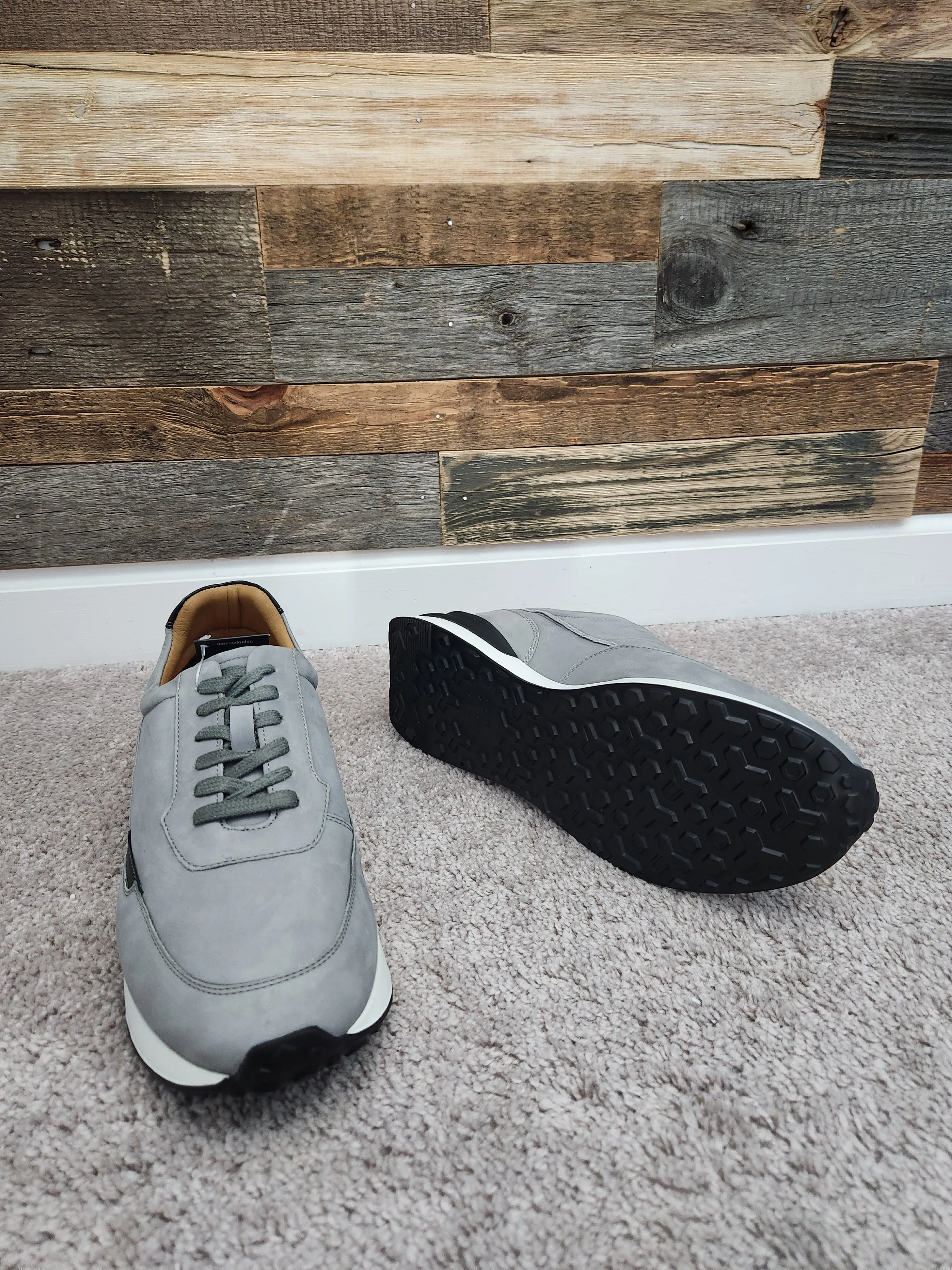 THOMAS & VINE Men's Grey Lowe Casual Leather Sneakers | US Size 10