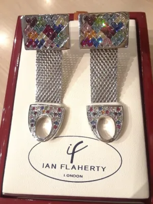 Throwback From London & Swarovski Crystal, Mesh Cufflinks!