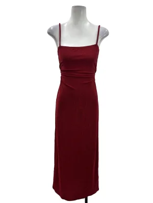 Tinsel Red Low Back Gliter Dress