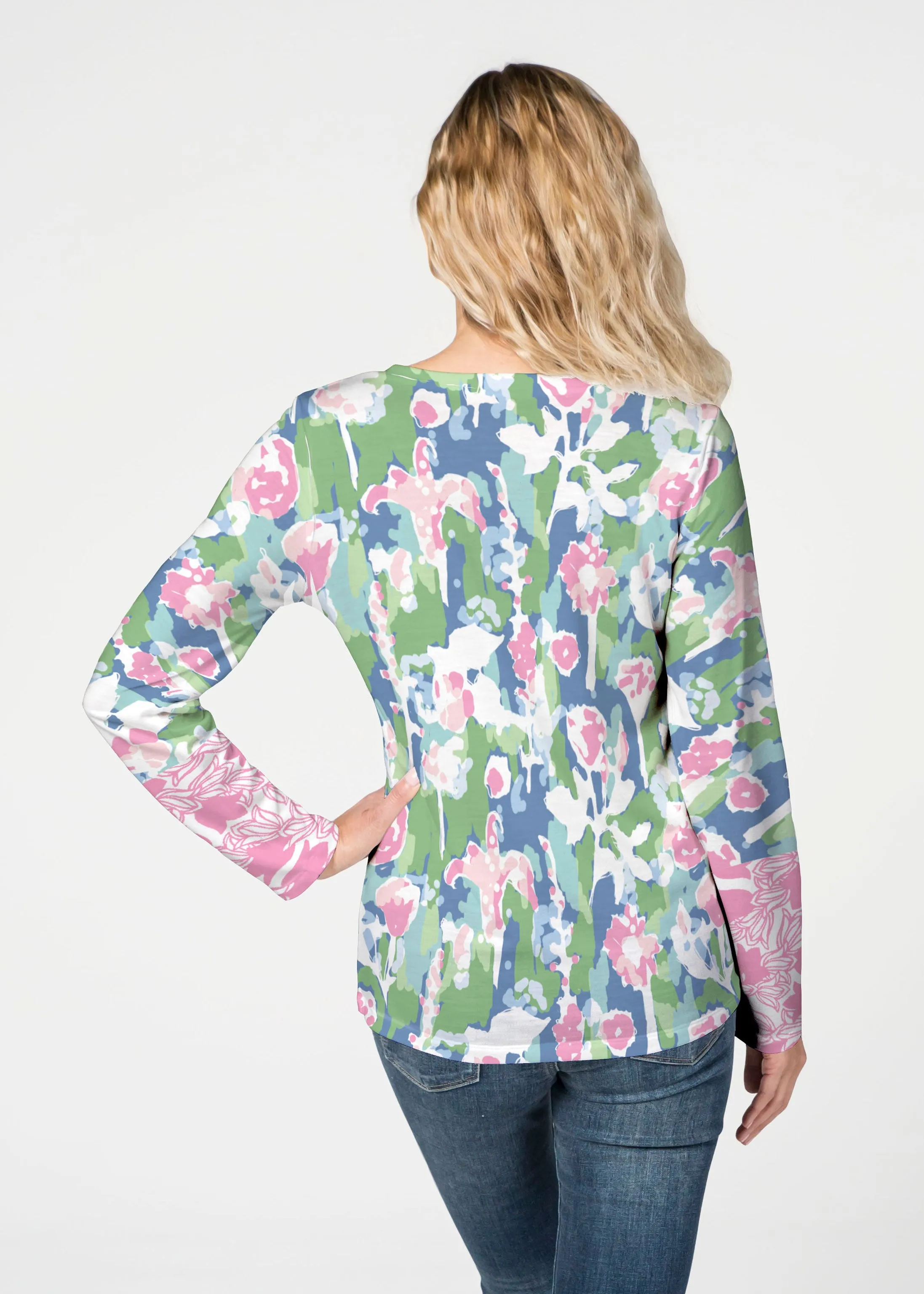 Tiptoe Tulips (20416) ~ French Terry V-neck Top