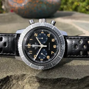 Tissot Navigator Military Chronograph 817 Stainless Steel Compressor Wristwatch