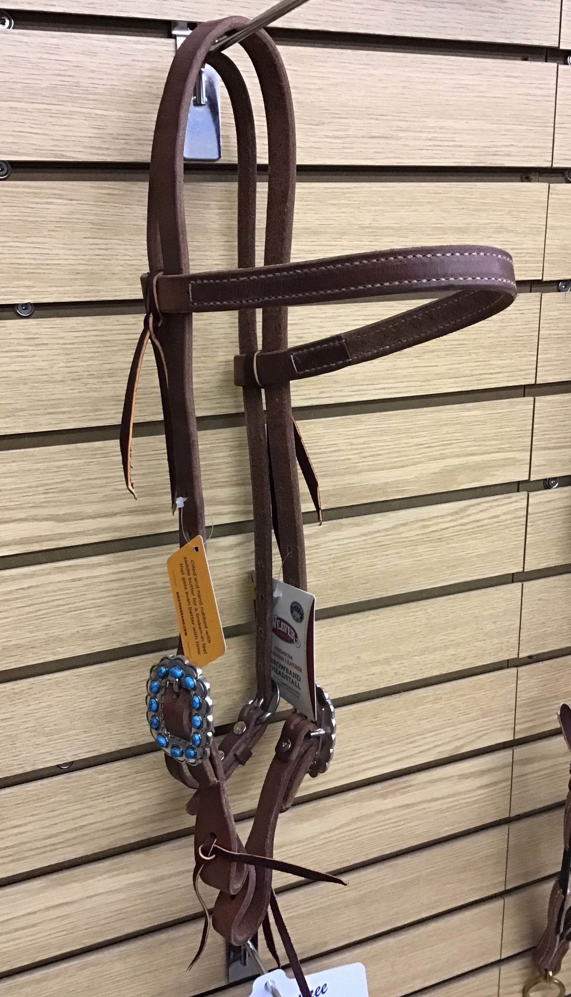 TK10036-00 Headstall Browband Turq Stone Buckles