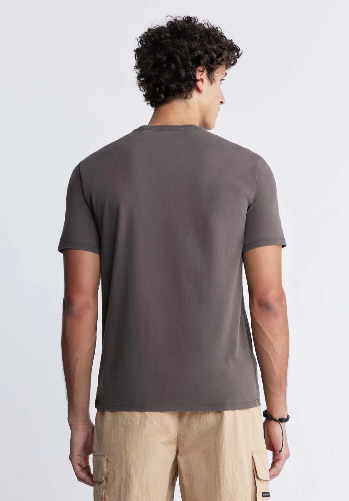 Tomer Men's Graphic T-shirt in Charcoal Grey - BM24324