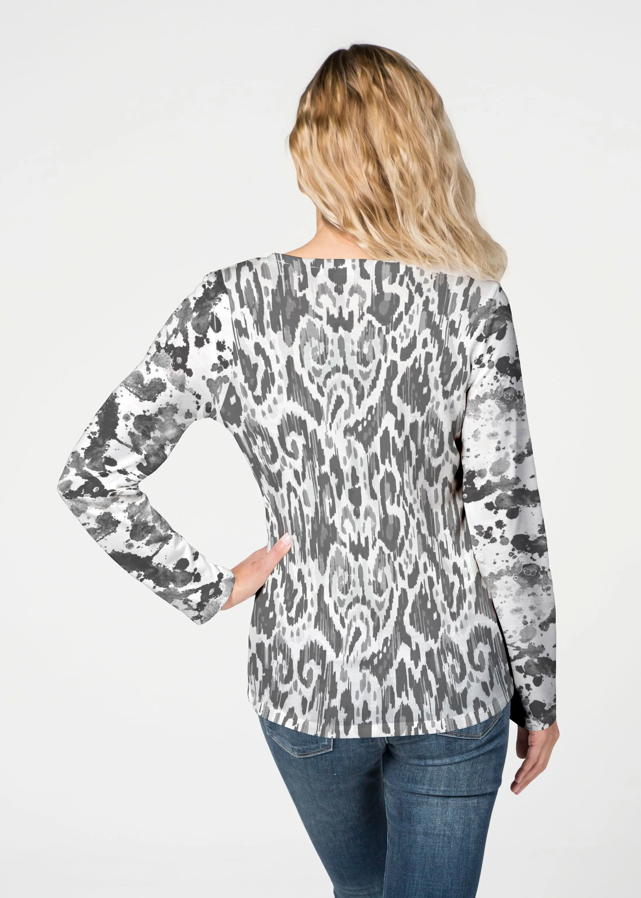 Trixie (8057) ~ French Terry V-neck Top