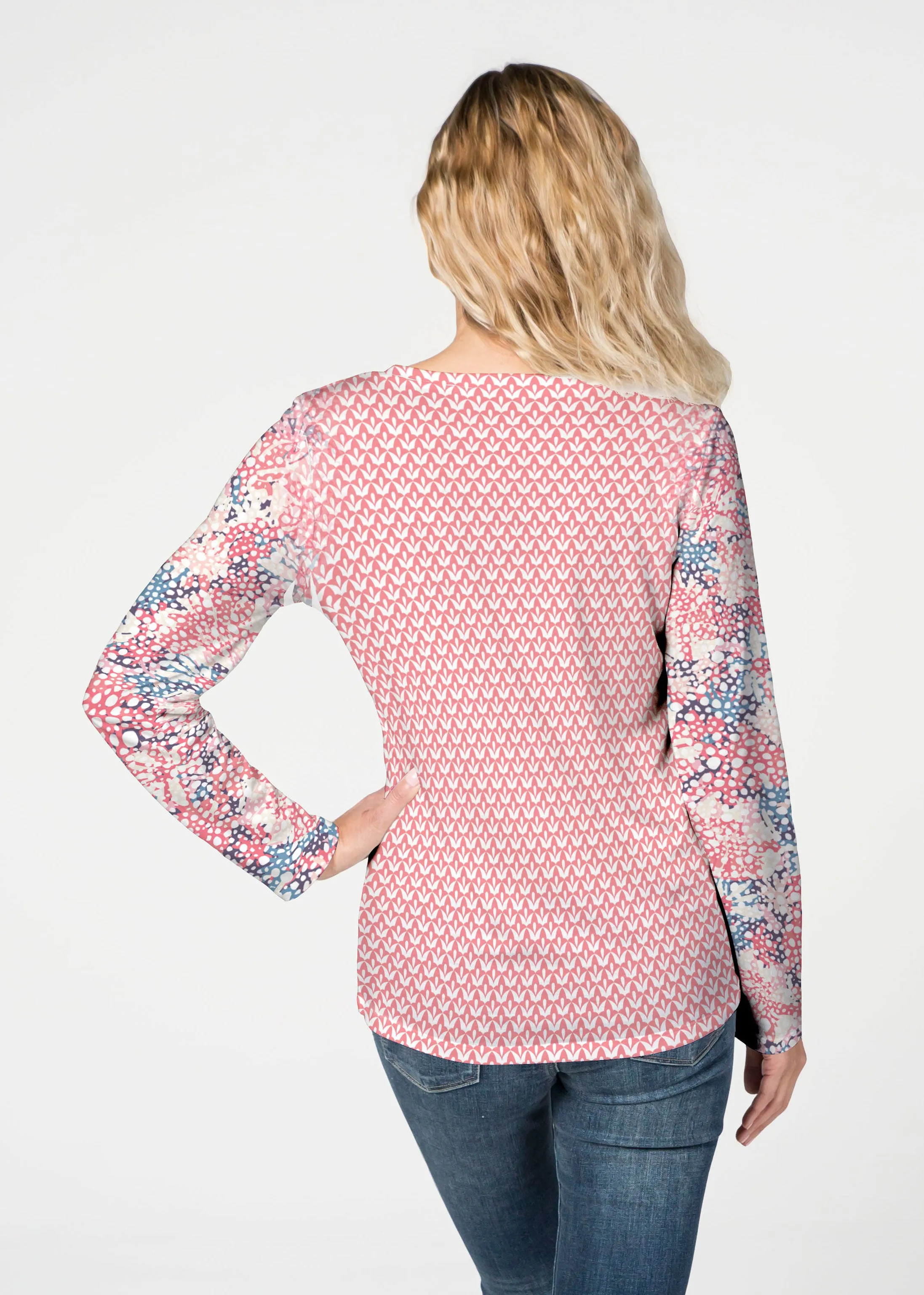 Tulips are Back (7880) ~ French Terry V-neck Top